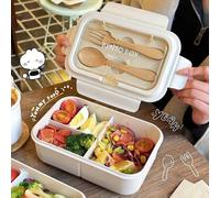 Set Lunch Box, Lunch Box Scolastico con Forchetta e Cucchiaio, Tazza per Colazione, Ciotola per Insalata, Borsa Porta Lunch Box, Borsa Pranzo, Set Lunch Box in Paglia di Grano, Breakfast Box e Lunch B