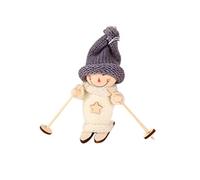 Set lupo, in due pezzi, Natale, in legno, per bambini, per la casa delle bambole, per l'albero di Natale, 1 pezzo di peluche (B, taglia unica)