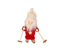 Set lupo, in due pezzi, Natale, in legno, per bambini, per la casa delle bambole, per l'albero di Natale, 1 pezzo di peluche (C, taglia unica)