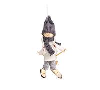 Set lupo, in due pezzi, Natale, in legno, per bambini, per la casa delle bambole, per l'albero di Natale, 1 pezzo di peluche (F, taglia unica)