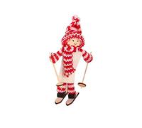 Set lupo, in due pezzi, Natale, in legno, per bambini, per la casa delle bambole, per l'albero di Natale, 1 pezzo di peluche (E, taglia unica)