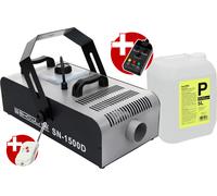 Set Macchina Fumo 1500W Effetto Nebbia DJ Eventi Telecomando DMX con 5L Liquido