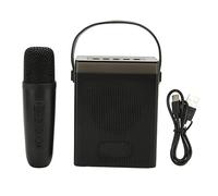 Set Macchina Karaoke con Luce RGB Ricaricabile Altoparlante Bluetooth 5W 2.2 Pollici 1800mAh 1 Microfono Wireless 360 Surround Sound Mini Karaoke Portatile per Feste in Casa KTV (Nera)