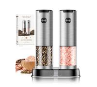 Set macina sale e pepe, con batteria automatica, idea regalo per uomini e papà, grana regolabile, maggiore capacità, con elementi essenziali da cucina a LED per l'inaugurazione della casa nuova