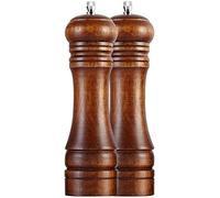Set macina sale e pepe, in legno di quercia, macina sale, rotore in ceramica regolabile, macinino per spezie e semi, confezione da 2