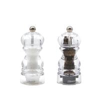 Set Macina Sale e Pepe "Milano" in Acrilico, 12 cm, Made in Italy, Set Macina Sale Manuale con Macina in Ceramica e Macina Pepe Manuale con Macina in Acciaio, Macinino Sale e Pepe Resistente - BISETTI