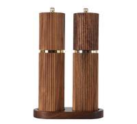 Set macinapepe con corpo in legno e supporto, coppia macinasale manuale, controllo della struttura in ceramica per condimento per tavolo da pranzo Set macinapepe manuale Coppia macinapepe in legno