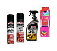 Set MAFRA chainroad grasso catena, teknocleaner sgrassante multiuso, cleanshine super pulitore per moto più confezione di 7 panni in microfibra 30x35 cm