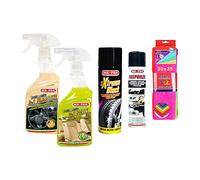 Set MAFRA trattamento plastiche 3in1, trattamento pelle 3in1, extreme black, faspoiler più confezione di 7 panni in microfibra 30x35 cm