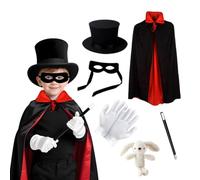 Set magico per bambini con cappello e guanti bacchetta - Costume da | Accessorio per trucchi da illusionista - Giocattolo per coprire le mani del bastone del berretto del mago per il palco | Mate