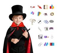 Set magico per bambini con cappello e guanti bacchetta - Costume da | Accessorio per trucchi da illusionista - Giocattolo per coprire le mani del bastone del berretto del mago per il palco | Mate