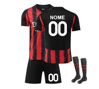 Set Maglietta Calcio Personalizzato Bambino - Maglia Bambini con Nome e Numero 24-25 - Versione Casa o Trasferta - Completo da Allenamento - Ottimo per Scuola Calcio e Regali A02