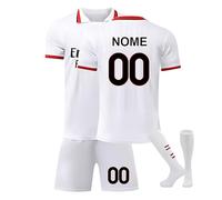 Set Maglietta Calcio Personalizzato Bambino - Maglia Bambini con Nome e Numero 24-25 - Versione Casa o Trasferta - Completo da Allenamento - Ottimo per Scuola Calcio e Regali A06