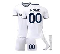 Set Maglietta Calcio Personalizzato Bambino - Maglia Bambini con Nome e Numero 24-25 - Versione Casa o Trasferta - Completo da Allenamento - Ottimo per Scuola Calcio e Regali B04