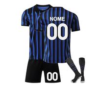 Set Maglietta Calcio Personalizzato Bambino - Maglia Bambini con Nome e Numero 24-25 - Versione Casa o Trasferta - Completo da Allenamento - Ottimo per Scuola Calcio e Regali B02