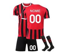 Set Maglietta Calcio Personalizzato Bambino - Maglia Bambini con Nome e Numero 24-25 - Versione Casa o Trasferta - Completo da Allenamento - Ottimo per Scuola Calcio e Regali A01