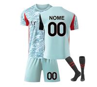 Set Maglietta Calcio Personalizzato Bambino - Maglia Bambini con Nome e Numero 24-25 - Versione Casa o Trasferta - Completo da Allenamento - Ottimo per Scuola Calcio e Regali A04
