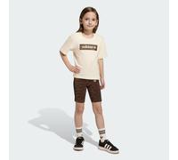 Set maglietta e pantaloncini da ciclismo AOP Cream White / Night Brown 7-8A