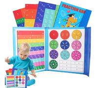 Set magnetico con cerchi e barre di frazione, manipolativi matematici per imparare l'equivalenza delle frazioni