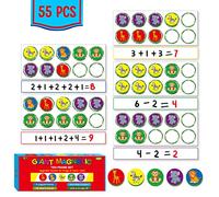 Set magnetico di cornici da dieci, 5 cornici e 55 contatori colorati Giochi matematici da dieci cornici a tema giungla Giocattoli di conteggio manipolativi per l'asilo prescolare, 5 colori e 5 animali