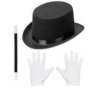 SET MAGO CILINDRO GUANTI BACCHETTA CARNEVALE