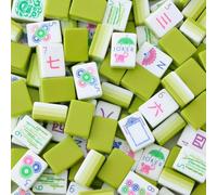 Set Mahjong americano, piastrelle acriliche sfumate a 4 livelli | Peacock Monkey Joker Art, angoli numerati, gioco in stile resort for viaggiare verso casa