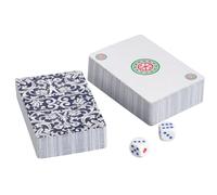 Set Mahjong da viaggio - Mazzo da 144 carte con , gioco da tavolo cinese portatile | Carte da gioco Mahjong silenziose in carta spessa 86x56mm Leggere e riutilizzabili Compatte per feste, vacanze,