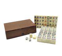 Set Mahjongg portatile - Mini Mahjong Tile, 144 PC | Gioco completamente completo con due vassoi aggiuntivi e dadi per l'intrattenimento durante i viaggi e a casa per la famiglia e li ha