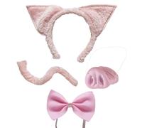 Set Maiale con Orecchie, Naso, Farfallino e Coda