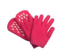 Set Mani e Piedi con Guanti e Calzini Gel Idratanti in Cotone | Trattamento Spa per Pelle Secca e Screpolata, Effetto Lenitivo e Morbidezza, Due Pezzi Rosa