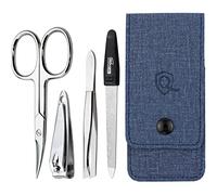 Set Manicure da Uomo e Donna, Kit da 4 Pezzi con Lima di Solingen per la cura delle Unghie, Include Forbici e strumenti di alta qualità, ideale per viaggi o uso quotidiano - Elegante e compatto