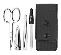 Set Manicure da Uomo e Donna, Kit da 4 Pezzi con Lima di Solingen per la cura delle Unghie, Include Forbici e strumenti di alta qualità, ideale per viaggi o uso quotidiano - Elegante e compatto