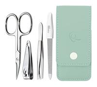 Set Manicure da Uomo e Donna, Kit da 4 Pezzi con Lima di Solingen per la cura delle Unghie, Include Forbici e strumenti di alta qualità, ideale per viaggi o uso quotidiano - Elegante e compatto