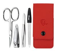 Set Manicure da Uomo e Donna, Kit da 4 Pezzi con Lima di Solingen per la cura delle Unghie, Include Forbici e strumenti di alta qualità, ideale per viaggi o uso quotidiano - Elegante e compatto
