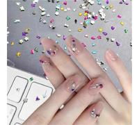 Set manicure for unghie scintillante con forme miste di mini cristalli con