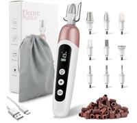 Set manicure/pedicure, fresa per unghie, batteria senza fili, lima elettrica con 6 accessori per la cura delle unghie, fresa per unghie in gel a 10 velocità e luce LED (viola)
