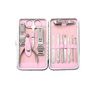 Set manicure per manicure, set di 12 clip per pedicure in acciaio inox, kit professionale per la cura delle unghie, unisex, pilastri per capelli con pinzette con tasca, per uomini e donne vergogna