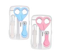 Set Manicure per Ragazzo Ragazza, 2 Set 5 Strumenti, Pp | Rosa e Blu, Forbice, Lima, Pinzetta e Custodia Inclusi, Formato Compatto per Riporre e Portare