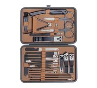 Set manicure professionale - Kit manicure in acciaio inossidabile, strumenti per la cura del viso con tagliacuticole | Strumenti per unghie con lussuosa da viaggio, forbici per capelli per na