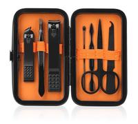 Set manicure Uomo Donna Kit Tagliaunghie Viaggio Per la Cura Delle Unghie Kit in Acciaio Inossidabile Con Custodia da Viaggio 8in1 Cura Personale Strumenti Kit Manicure Pedicure Unghie Grooming Kit