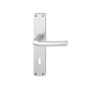 HOPPE 2668194 Birmingham - Maniglia a piastra lunga, distanza 90 mm, spessore porta 30-49, argento anodizzato, alluminio F1