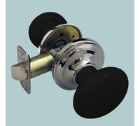 Set Maniglie Porta di Passaggio in Porcellana Nera (Coppia)