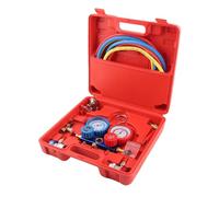 Set manometro R134a Strumento diagnostico CA professionale per autoveicoli con tubo di ricarica 5 piedi Gancio resistente per manutenzione del di condizionamento dell'aria del