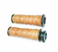 Set Manopole Impugnatura 7/8'' In Pelle Tan Per Royal Enfield UCE Classic