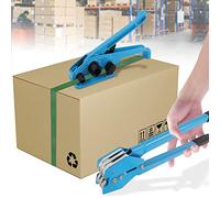 Set manuale per reggiatura, macchina per reggiatura PET/PP, utensile da imballaggio, in ispositivo di sigillatura e serraggio, nastro reggiante da 100 m, 50 clip, per reggiatura da 12-16 mm