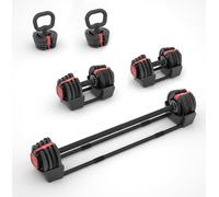 Set manubri, bilanciere e kettlebell con peso regolabile