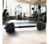 vidaXL Set di Manubri 2-in-1 Nero e Blu 121 x 19,5 x 19,5 cm, Palestra Domestica, Attrezzatura Moderna per Allenamento di Forza, Cardio, flessibilità e Fitness Funzionale nel Tuo Spazio