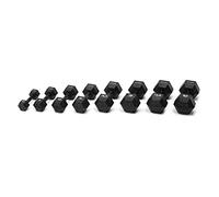 Set manubri gommati esagonali Black Oxide Diamond da 2,5 kg a 20 kg