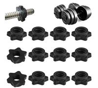 Set Manubri Palestra 12 Pezzi Bloccadischi 25mm per Bilancieri e Manubri Palestra Domestica Allenamento Fitness Allenamenti di Forza Neri