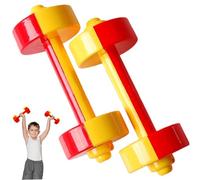 Set manubri per bambini, set pesi per bambini 7, 9x3, 2 pollici, bilanciere liscio per in ABS per casa, palestra, rosso